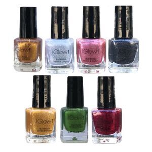 Y2K iGlow Glitter Nail Color 7pc Bundle